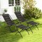 Costway Patio Folding Rattan Sling Lounge Chair Ottoman Rocking Footrests Armrest